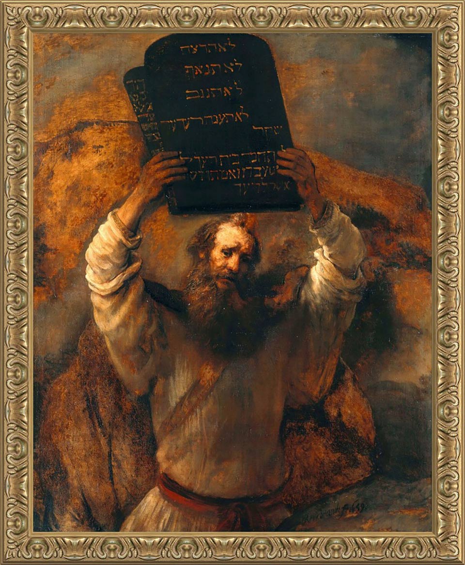 Moses with the Ten Commandments by Rembrandt van Rijn