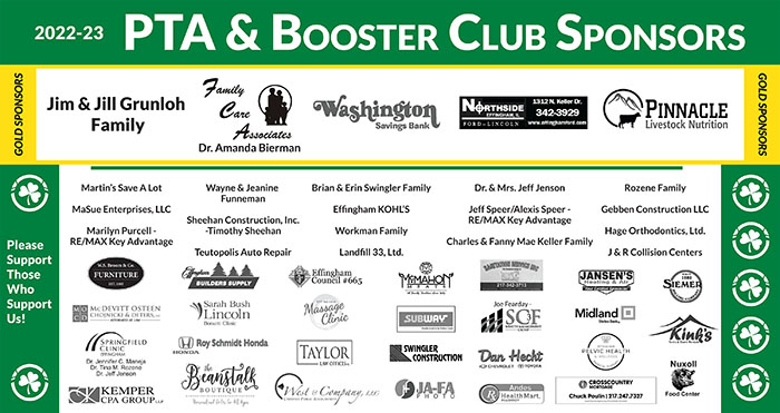 2022-23 PTA & Booster Club Sponsors